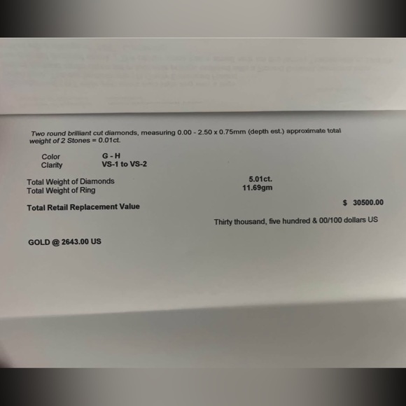 5CT diamond engagement ring solitaire cushion halo triple shank ring white gold - Picture 8 of 8